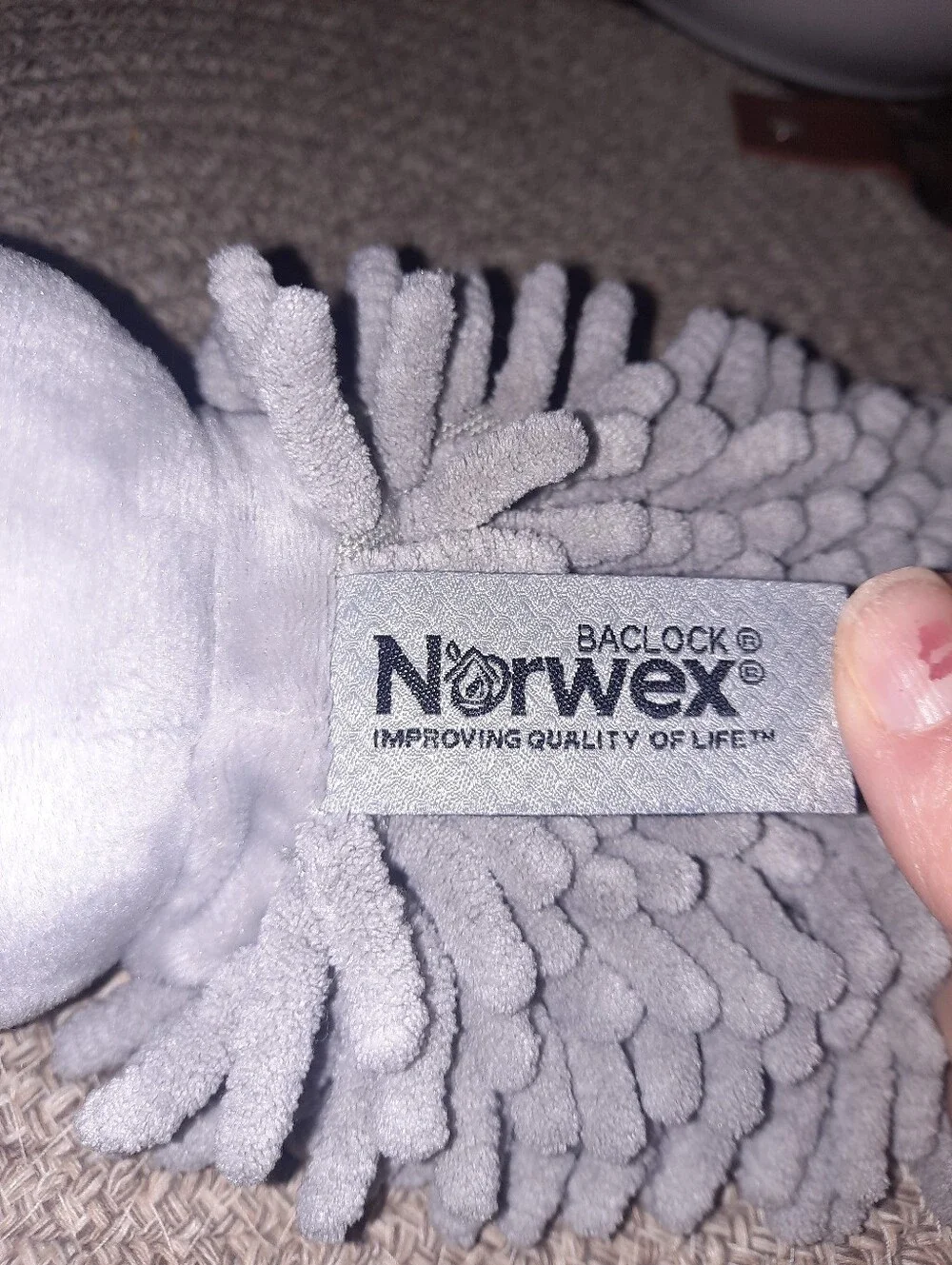 Norwex Gray Chenille Microfiber Pet To Dry Reindeer